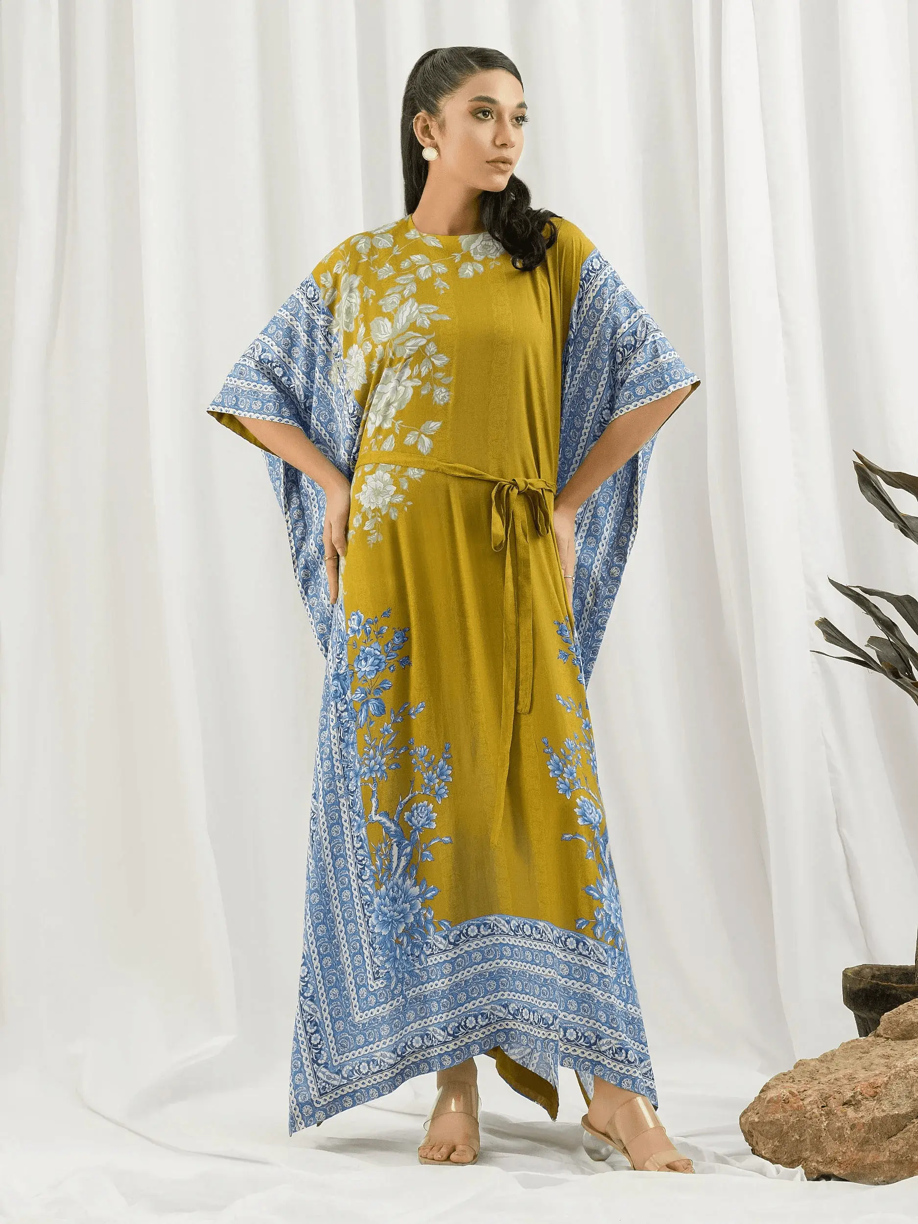 Women's Beautiful Printed Kaftan Style Long Dress Maxi