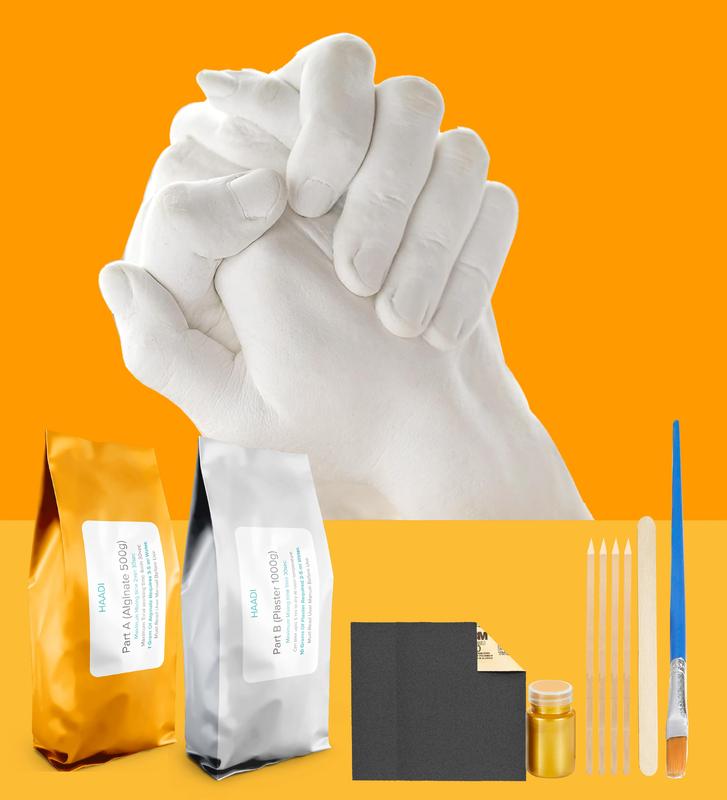 HAADI Hand Casting Kit - Create Timeless Hand & Foot Molds for Couples, Adults, Anniversary, Wedding, Birthday - Non-toxic & Skin-safe - Complete Kit 1