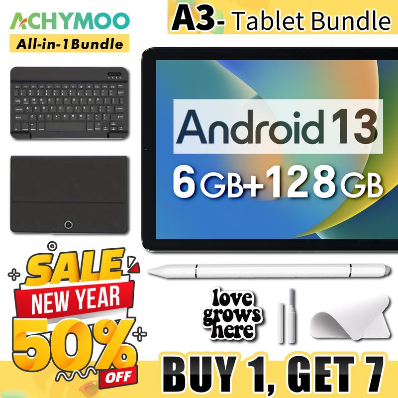 【Free shipping】A2 Tablet Bundle 10.1 Inch 128gb Rom+4gb Ram With Keyboard, Earbuds, Case, Smart Pen ,8Core Processor, 5000mah Battery1280 IPS High-Definition Display Screen 1