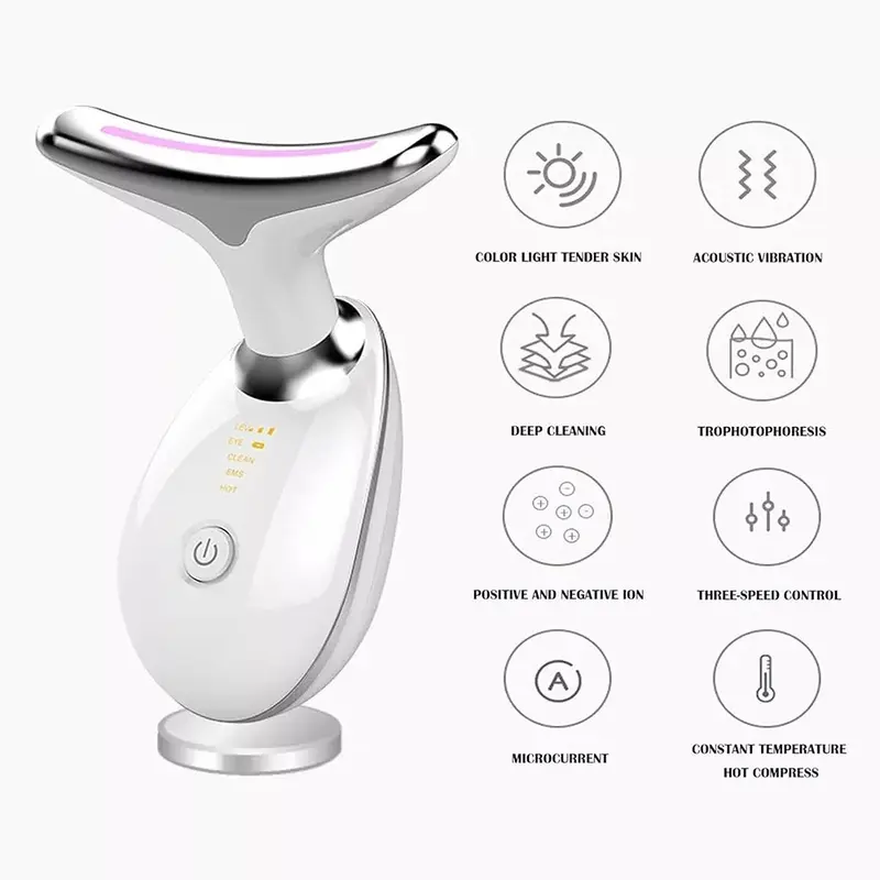 7 in 1 Red Light Therapy Anti Aging Face Neck Massager Electric Face Lift Device for Facial Comfort skincare machine beauty 5