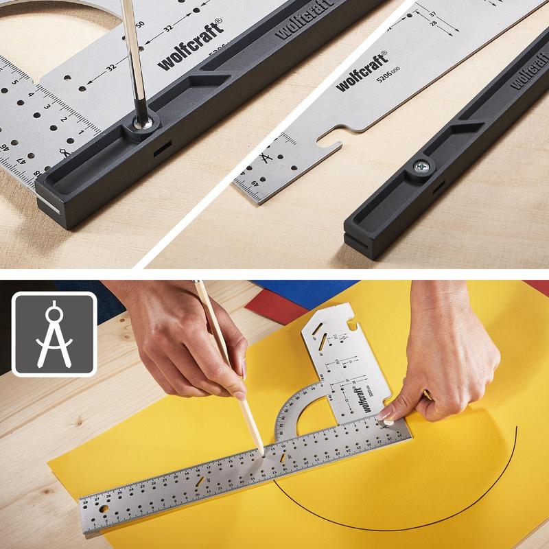 wolfcraft Universal Angle & Try Square for Measuring, Drawing & Cutting, 300mm 2