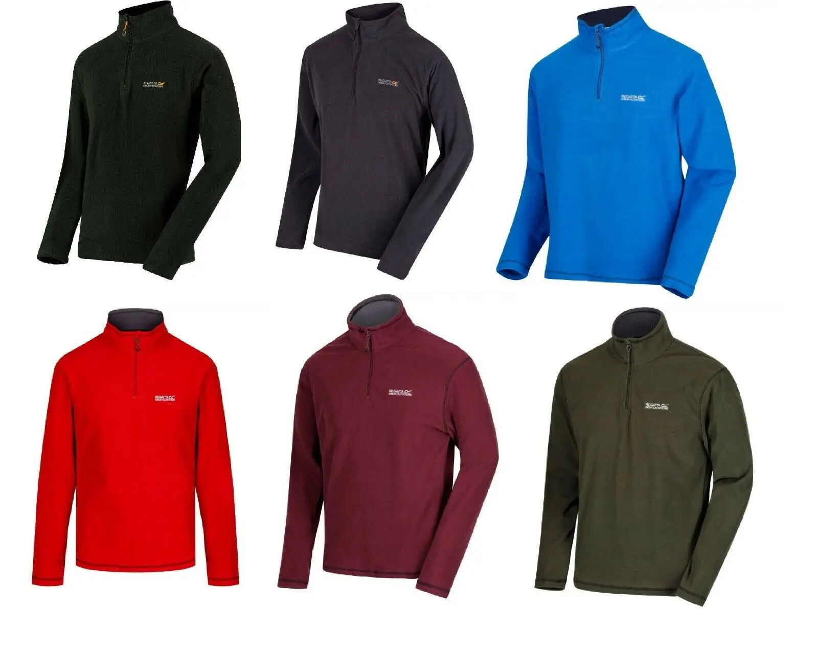 Regatta Thompson Light Weight Micro Fleece Half Zip Washable Quick Dry Jumper Top S-3XL Outdoor sweatshirt jacket