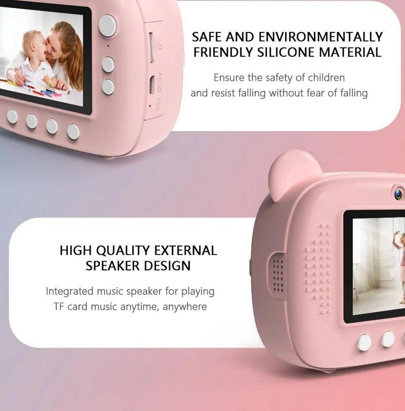 Product Introduction of Children Digital Camera Instant Print for Kids Thermal Print Camera Instant Photo Printing Camera Video Toys+32G Memory Card 49