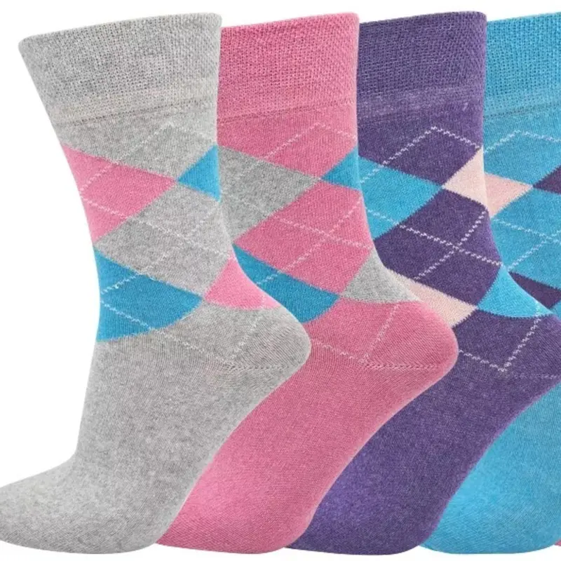 Premium Women's Diabetic Socks - Soft and Breathable Fabric - 12 Pairs - Comfort Comfortable Womenswear Essential Fit Outfit Style Geometric 3