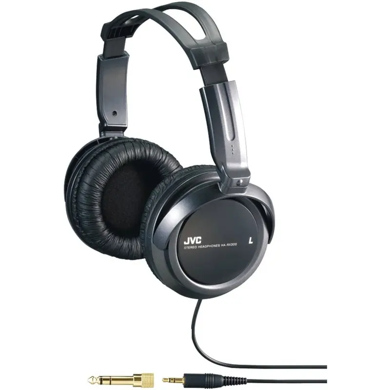 JVC HARX330 Full-Size Over-Ear Stereo Headphones - Black with 2.5M Cord for DJ Audio Earphones Noise Cancellation 1