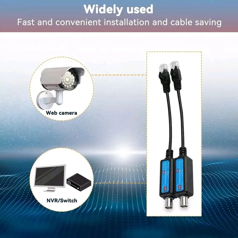 Camera accessories IP Network Transmitter, IP Passive Extender Ethernet Over Coax, 10/100Mbps 5