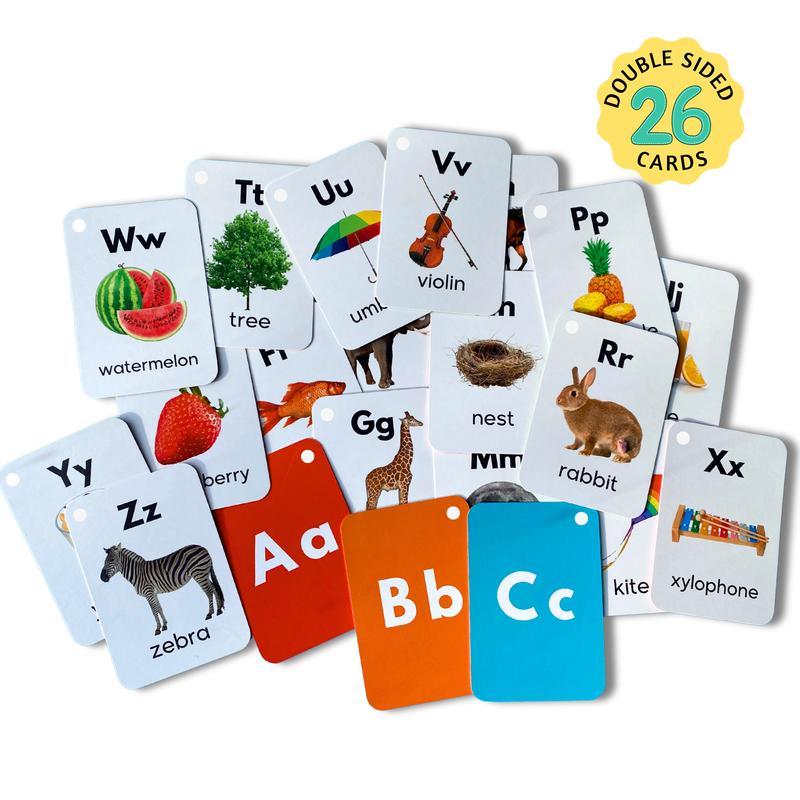 Alphabet Flash Cards for Kids, Early Learning First Word Cards for Preschhol Children and Toddlers 7
