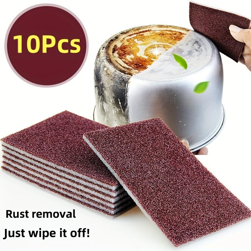 10Pcs - Premium Diamond-Coated Sponge Wipes - Effortless Kitchen Cleaning Magic for Pot Bottom, Cutting Board, Rust Stainless Steel Pot, and Dish Washing with Double Effect 6