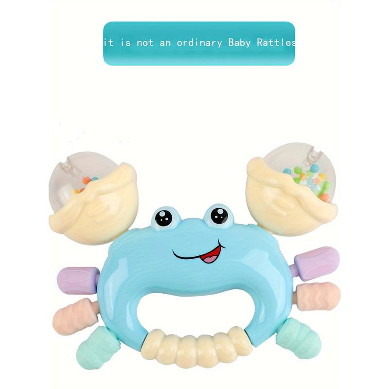 Infant Hand Rattle Toy, Crab Shaker, Educational Teething Gum, ABS Resin, Assorted Colors, Baby Early Learning, Newborn Gift for Boys and Girls 8