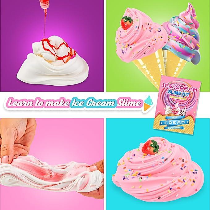 Slime Kits for Girls, 6 7 8 9 10 11 12 Year Old Girl Gifts Craft Kits for Kids Toys for 6-12 Year Old Boys Girls Ice Cream Slime Making Kit Girls Toys Age 6-12 Birthday Gifts for Kids 4