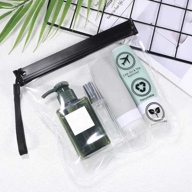 2pcs Pack Clear Toiletry Bag – Travel Cosmetic Bag, Luggage Pouch Travel Organizer Transparent, 20cmx20cm 6