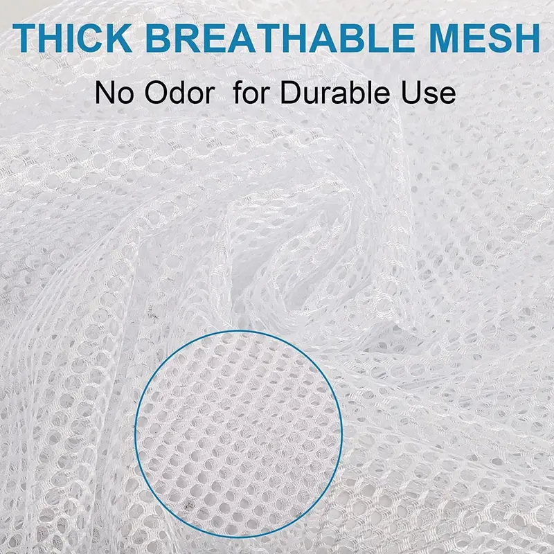 8 Pack Sturdy Coarse Mesh Laundry Bags, 60 x 80 cm Drawstring Laundry Bag, Extra Large Laundry Net Bag Heavy Duty, Machine Washable Storage Bag for College, Dorm and Apartment Dwellers, White 3