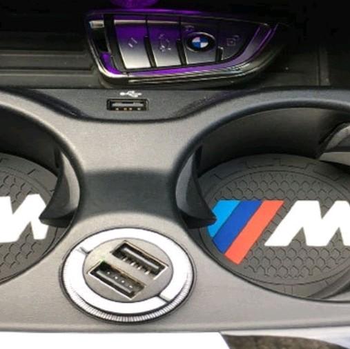 2 x BMW M Series 7cm Car Coaster Cup Holder Mat Water Bottle Anti-Slip Mat 4