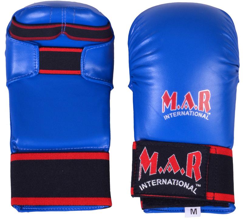 MAR | Blue Karate Mitts with Flexible Wrists, Karate Gloves for Martial Arts Fighting, Sparring & Training Gloves, MMA Gloves, Foam Padding Semi-Contact Gloves, Mixed Martial Arts Gloves 1