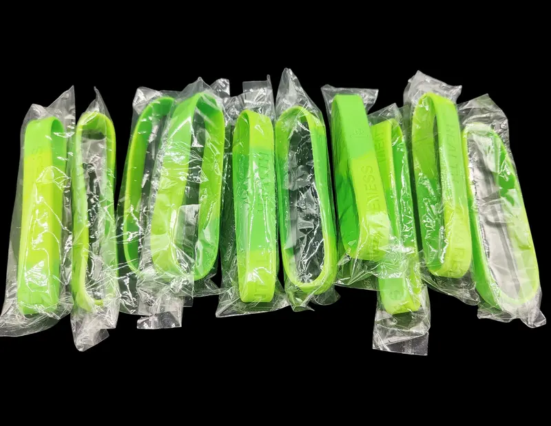 10x Mental health Awareness foundation Charity Silicone Wrist Band Green Joblot 3