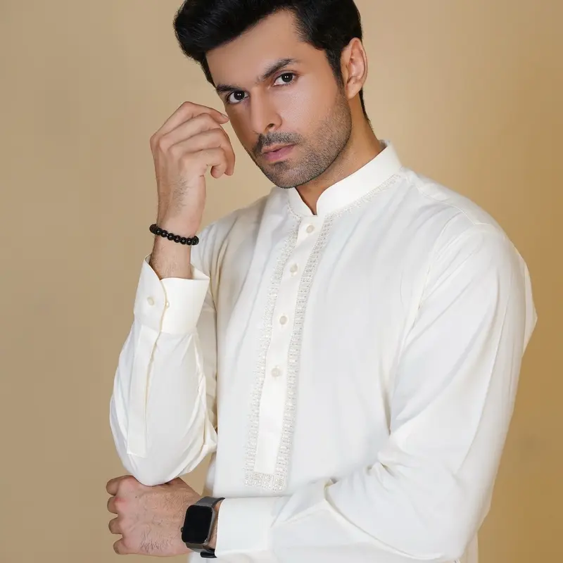 Al-Qaisar Embroidered Shalwar Kameez Wash & Wear Fabric premium Quality 3