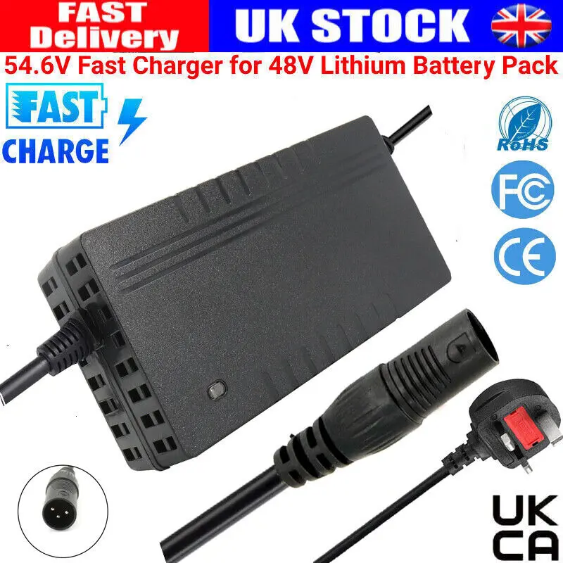 48V Charger Li-ion Lithium 54.6V for 13 Series Battery 48Volt /RCA Leto/XLR