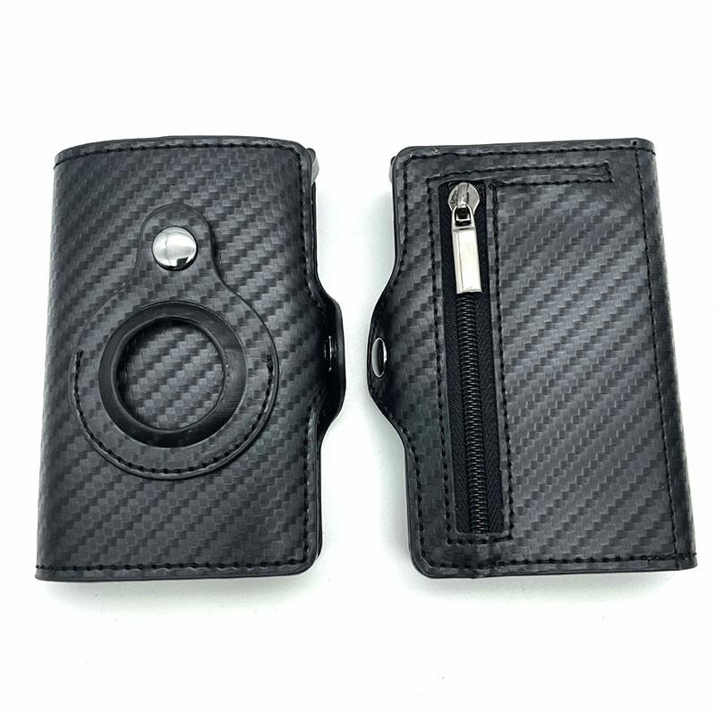 Product Introduction of Leather AirTag Wallet Card Holder – Smart Anti-Lost RFID Blocking Wallet with Protective AirTag Cover, Slim Minimalist Design, Perfect for Everyday Use - Black 4