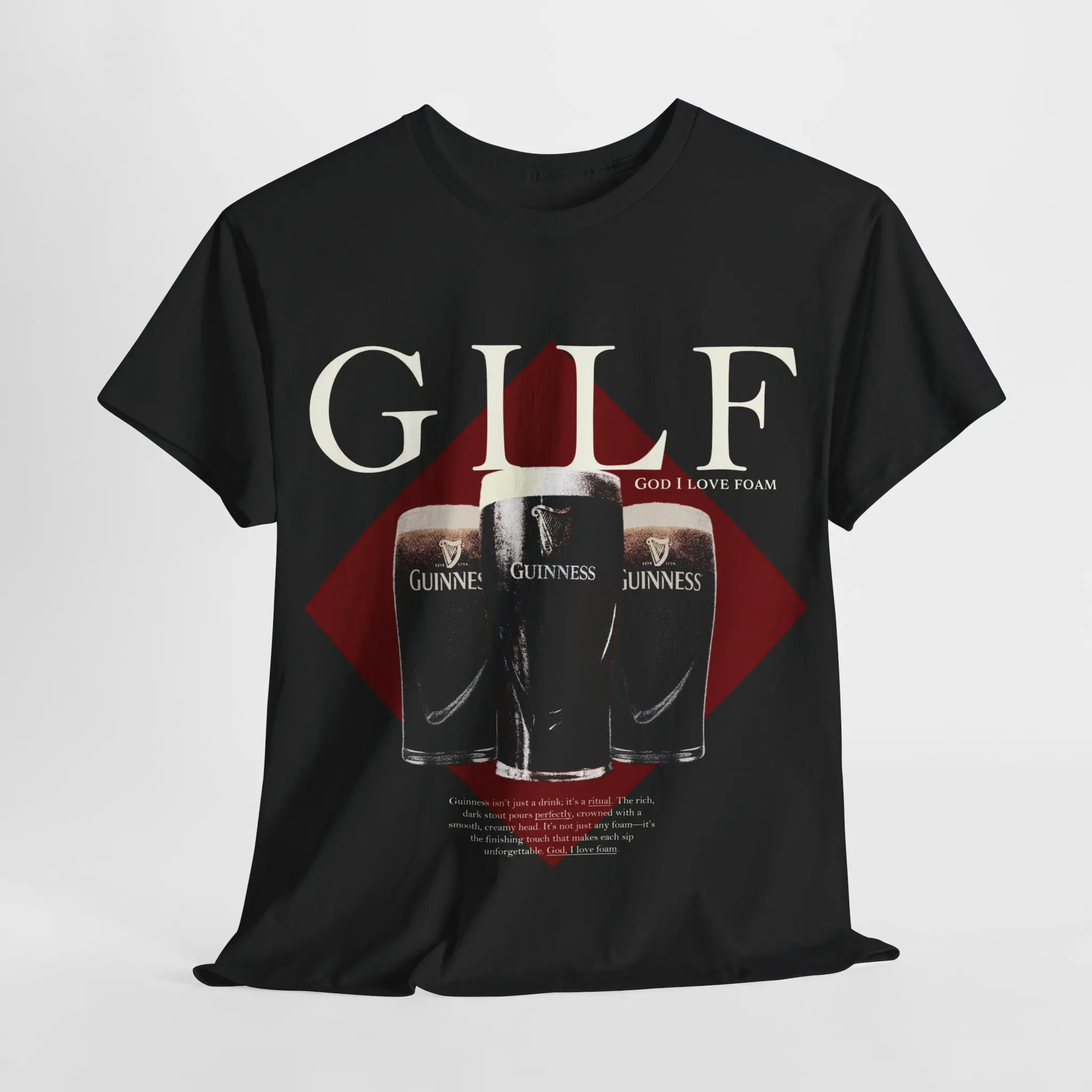 Mens Guinness Gilf Shirt Authentic Vintage Irish Heritage Guinness Beer Shirt Irish T-shirt Vintage Gift Mens Trending