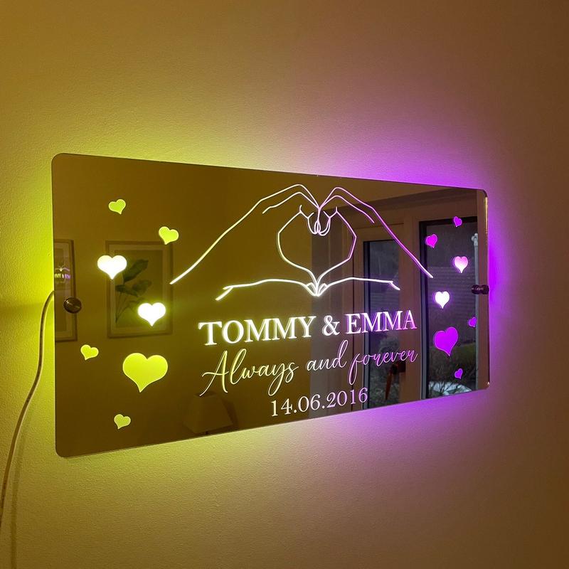 Personalised LED Valentines Mirror | Gift for Her | Gift for Him 5