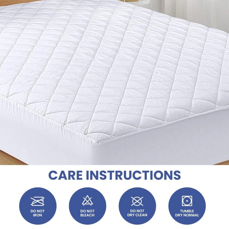 Extra Deep Quilted Mattress Protector 100% Cotton Extra Deep Fitted Cover for All Sizes Breathable Anti-Allergy 5