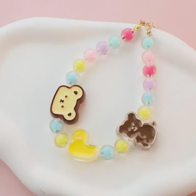 New Pet Collar Little Cat Dog Bell Pearl Necklace Strawberry Little Rabbit Bear Spring Flower Pet Assessories 4