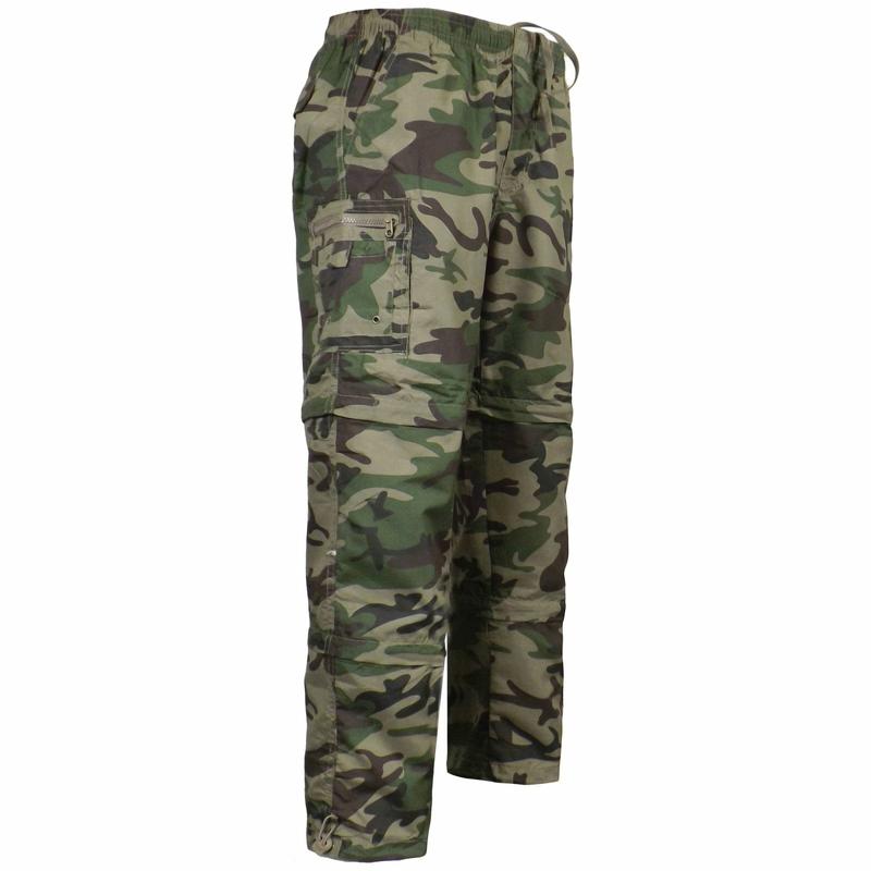 Mens 3 In 1 Camouflage Trousers Zip Off Shorts Combat Cargo Army Work Pant S-3XL Menswear Soft 3