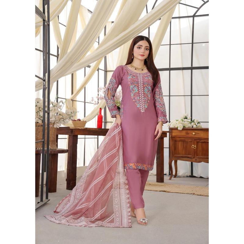 HK248 - Pink Readymade Mummy & Me Linen Suit 2