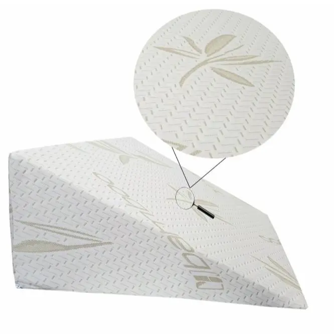Bamboo Large Wedge Pillow Memory Foam Back Support Acid Reflux Raised Bed Foam 1
