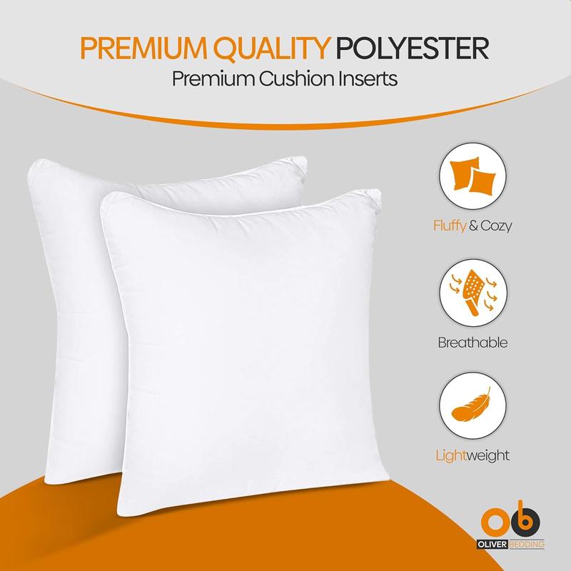 Premium Set of Hypoallergic Cushion Insert Decorative Square Pillow Stuffer for Sofa Couch Cushions inserts 2 pack - [SAME DAY DISPATCH] 5