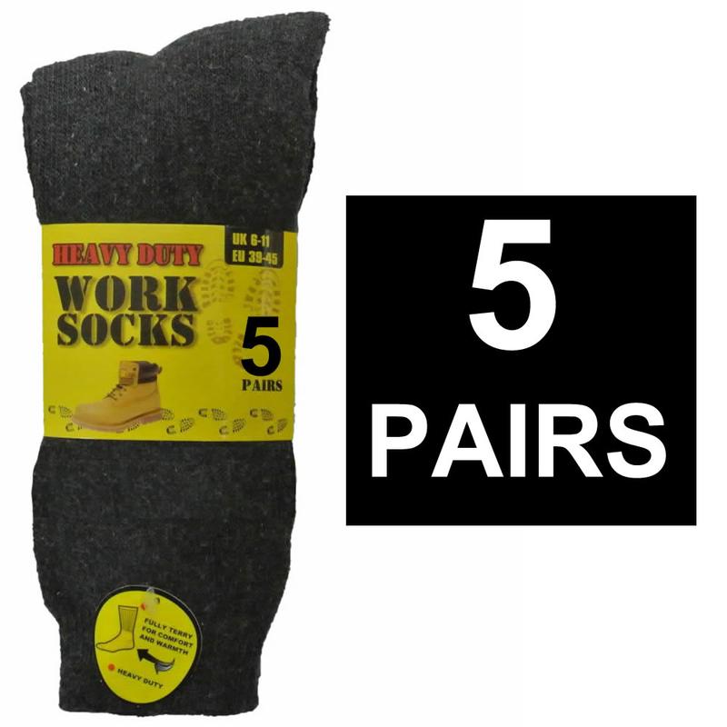 5,10 Pairs Pack Mens Work Boot Socks Thick Warm Outdoor Builders Winter Thermal 6-11 Menswear work  socks winter  socks Day Medium Cotton Tropical Cotton Nylon 1