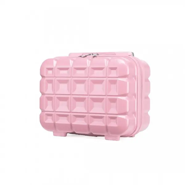 KONO 13 Inch Small Hand Luggage Case - Lightweight ABS Hard Shell - Travel Makeup Carrying Case and Organizer for Women
