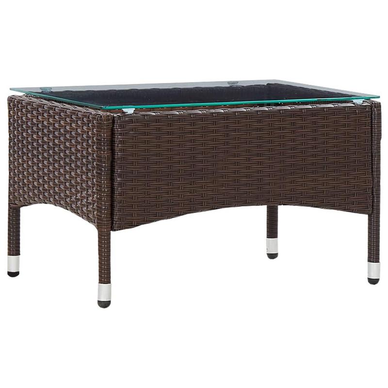 Coffee Table Brown 60x40x36 cm Poly Rattan 0
