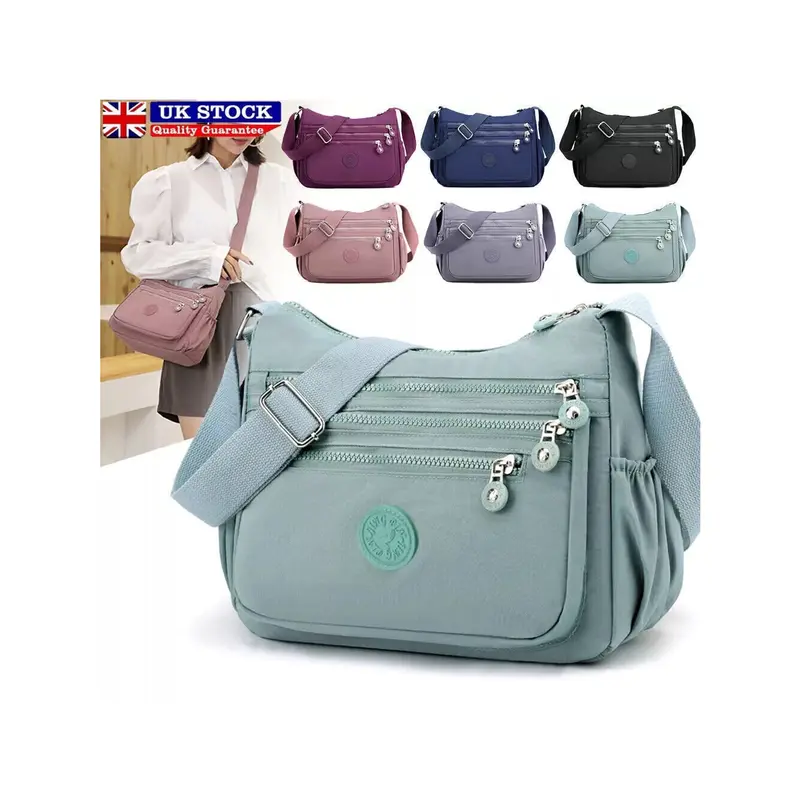 Ladies Shoulder Bag,Cross Body Messenger Multi Pocket Nylon Holiday Handbag Tote 0