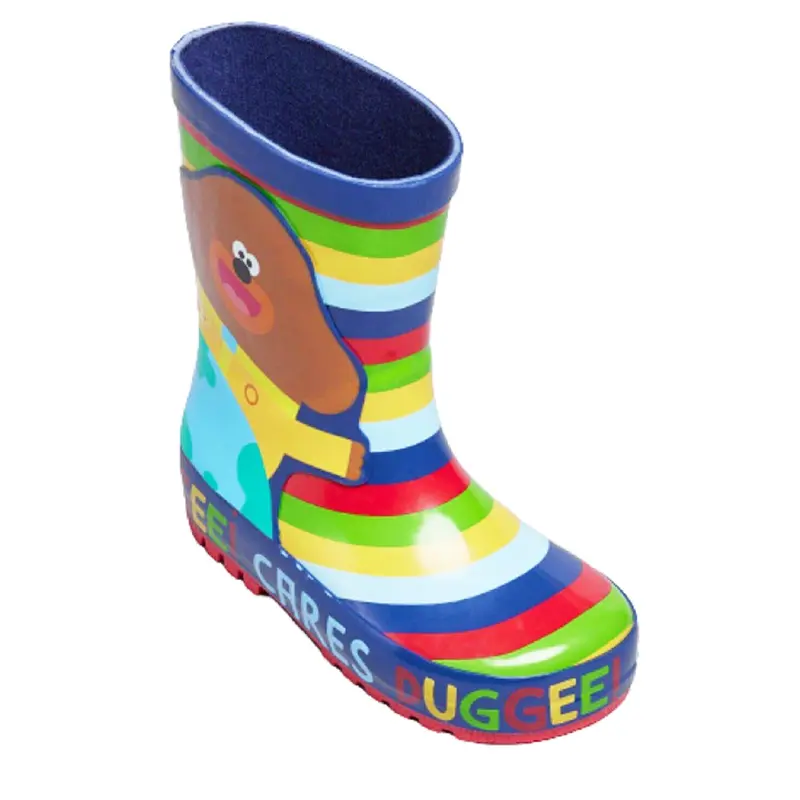 Hey Duggee Rainbow Rain Boots for Kids – Waterproof & Easy to Wear (Sizes 5–10 UK) - Duggee Cares Design 3