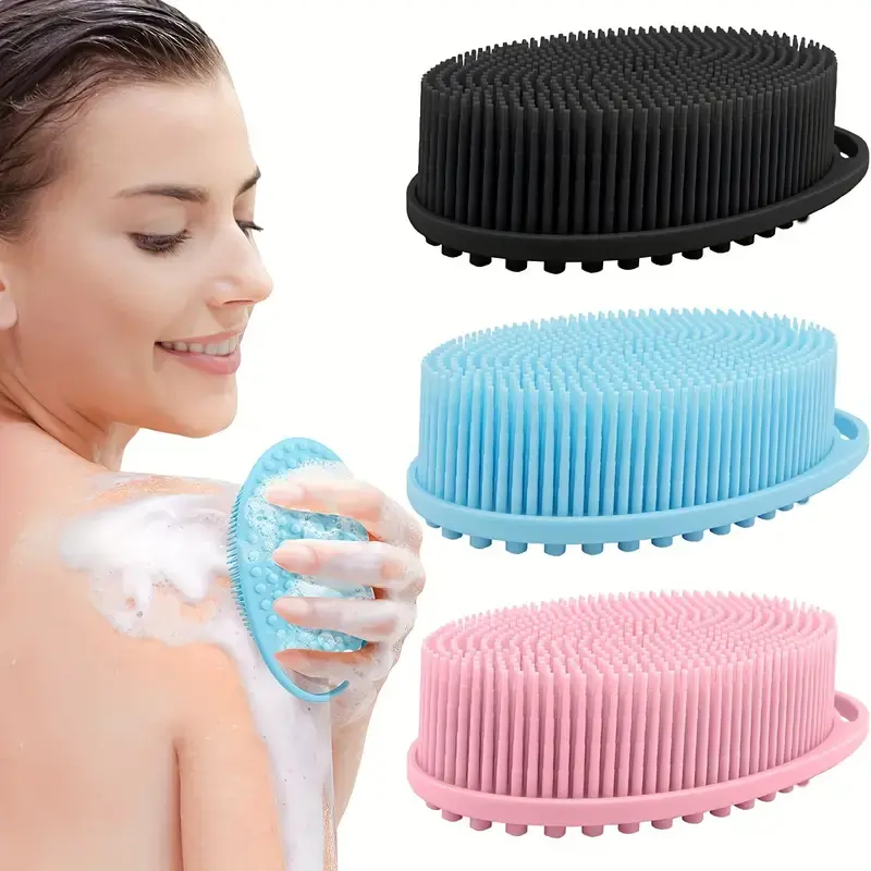 2-in-1 Body Scrubber, Loofah Exfoliating Body , Face And Body Silicone Scrubber – Silicone Shower Brush, Bath Sponge Loofah. Personal