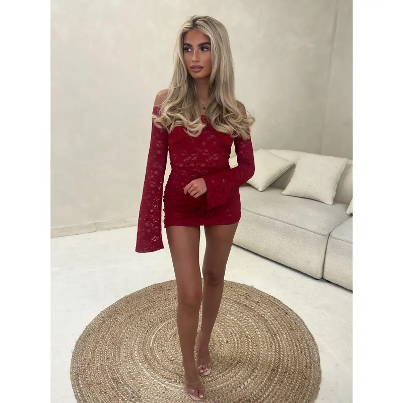 HARPER Lace Flare-Sleeve Mini Dress – Available in S, M, L 1