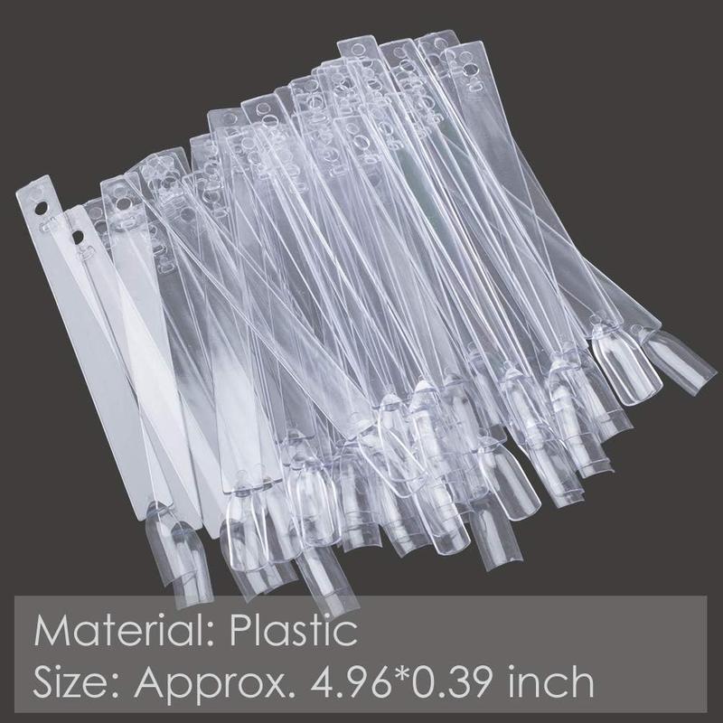 150 Pcs Nail Swatches Sticks with Ring, Clear Nail Art Color Display False Nail Tips Polish Practice Sticks 5
