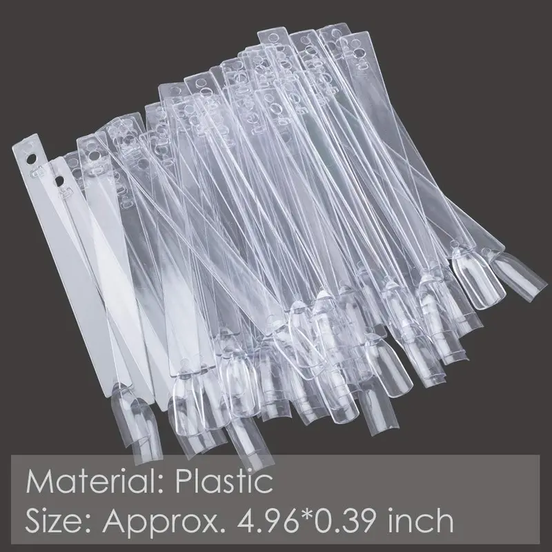 150 Pcs Nail Swatches Sticks with Ring, Clear Nail Art Color Display False Nail Tips Polish Practice Sticks 5