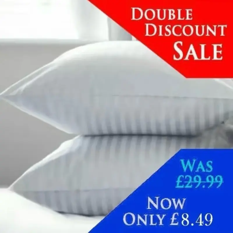 Hotel Quality Deep Filled Striped Pillows - Pack of 2 to 8 | Same Day Dispatch viral pillow cotton hotel quality comfy bed tiktok shop sleep perfection 0