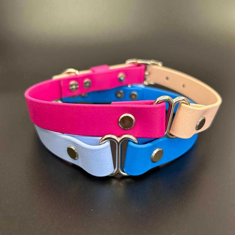 BioThane Dog Collar | Two Tone | Adjustable | Patch&Pops | Waterproof, Antibacterial, Hypoallergenic | 4