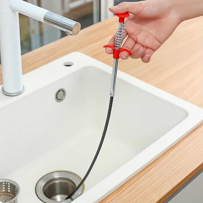 1pc 56.49cm Drain Clog Remover Tool, Drain Cleaner Hair Clog Remover, Shower Drain Clog Remover Tool, Sink Snake, Drain Hair Remover For Shower, Kitchen Sink Bath Tub Bathroom, Bathroom Accessories 5