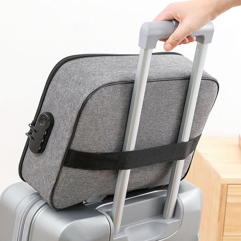 Document Bag with Lock,File Storage Organizer Safe Box for Passport Certificates 4