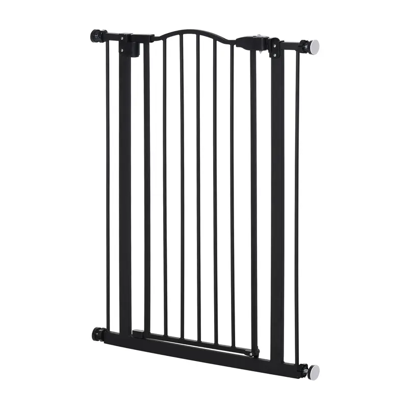 PawHut Pressure Fit Dog Stair Gate No Drilling Safety Gate Auto Close for Doorways, Hallways, Adjustable, Black 7