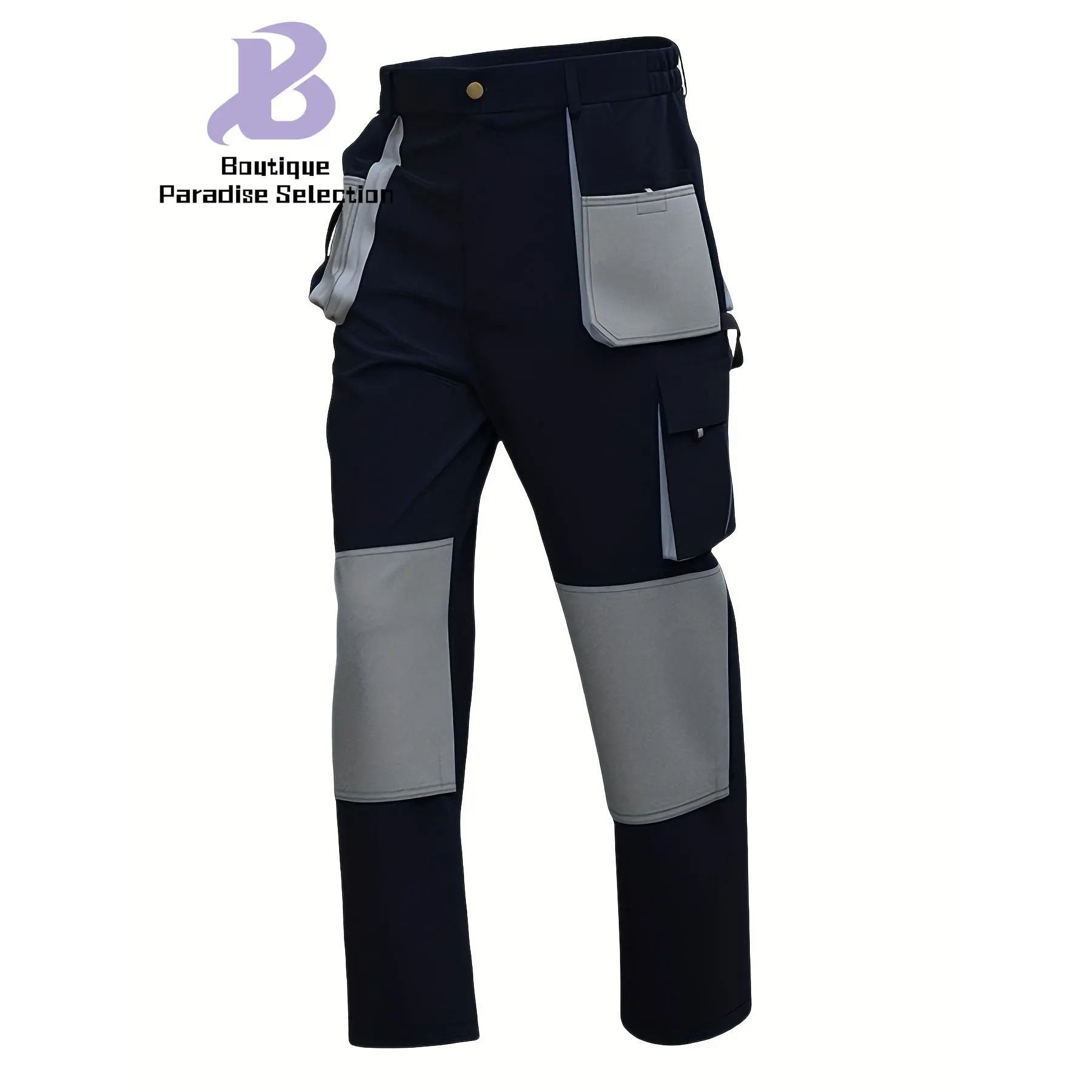 2025 NEW Men's Classic Work Wear Oxford Trousers with Knee Pockets, Multi-Pocket High-Quality 600D Polyester Workshop and Car-Repair Pants, Sizes S-5XL, Asian Size, Multifunctional, Reinforced, Men's ClothingHandsome men's trousers