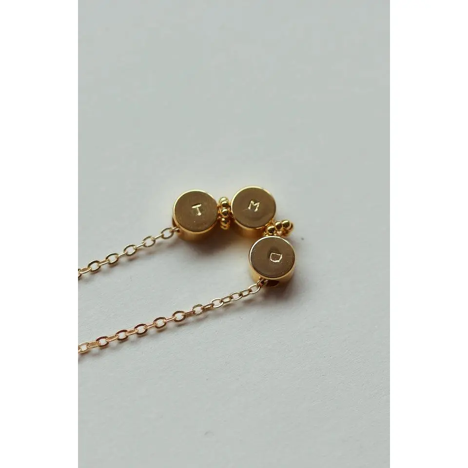 Waterproof HORIZON Mini Round Initial Bracelet