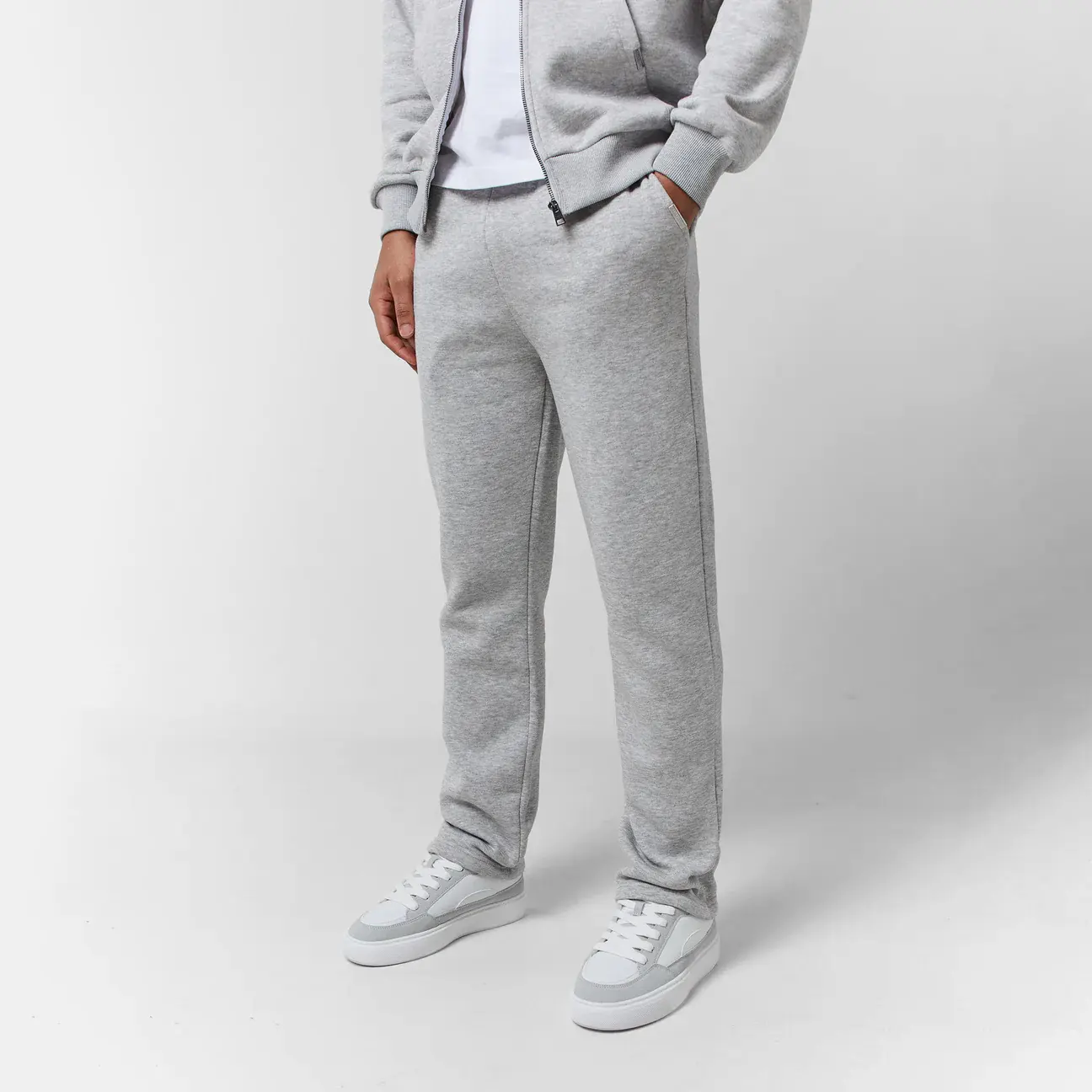 Relaxed Fit Open Hem Jogger | Grey Marl