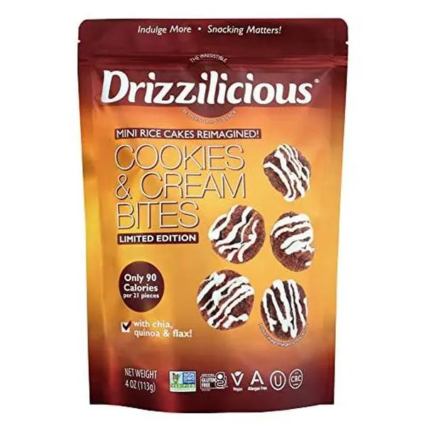 Drizzilicious Cookies & Cream 113g Mini Rice Cake Low Calories Snack Chocolate 0