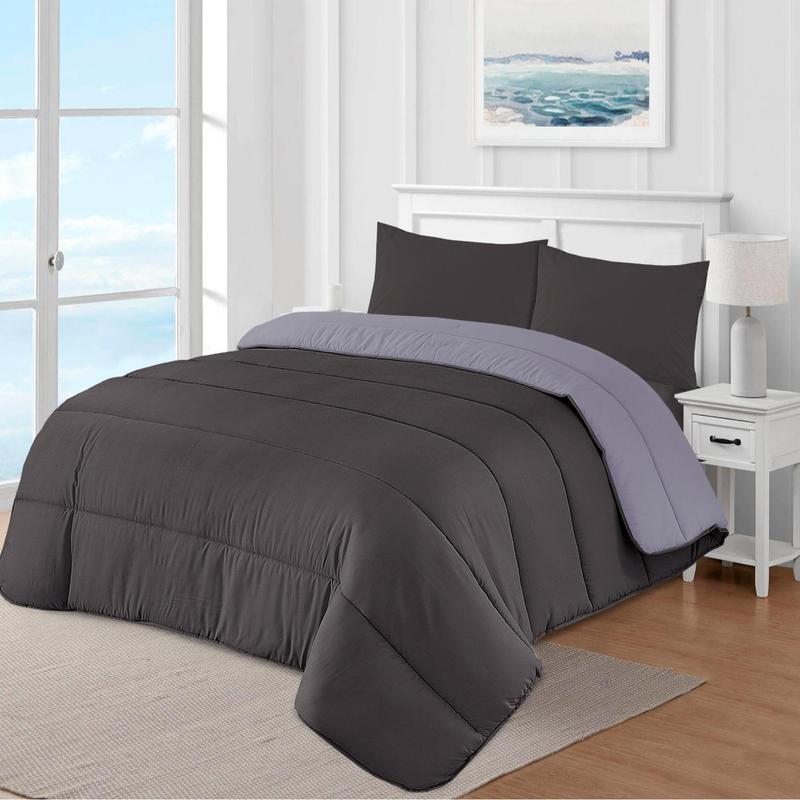 Coverless Hollowfiber Duvet 13.5 tog Straight Stitched Reversible Double King warm 4