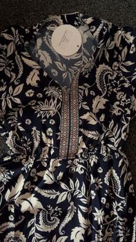 Product Review of Women's Floral Print Embroidered Trim Bishop Sleeve Notch Neck A-line Long Dress, Dresses for Women, Boho Spring & Fall Summer, Maxi Dresses for Vacation, Holiday Dresses, Belleza Fits, Womenswear from A**e 0